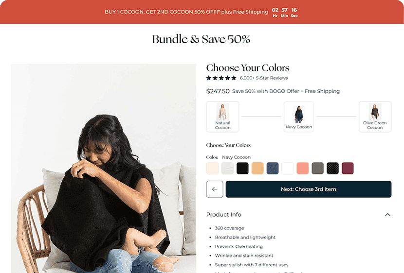Curated bundle and BOGO offer on a Shopify product page